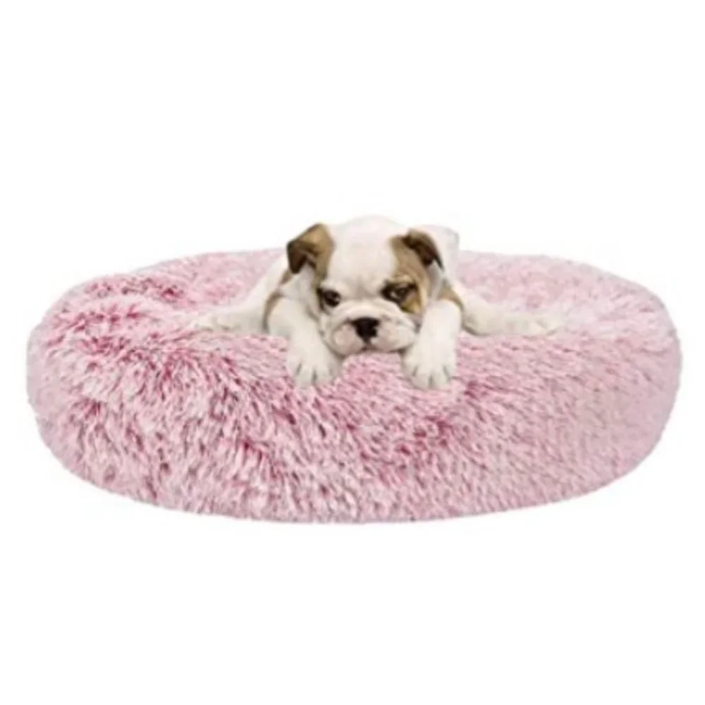 Pink Faux Fur Pet Bed